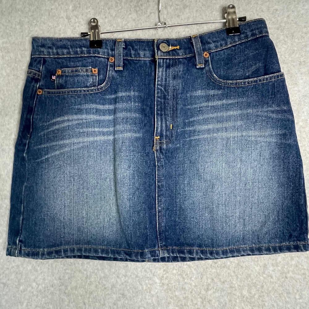 Vintage Polo Jeans Co. Ralph Lauren Denim Mini Skirt Size 8 Zip Fly